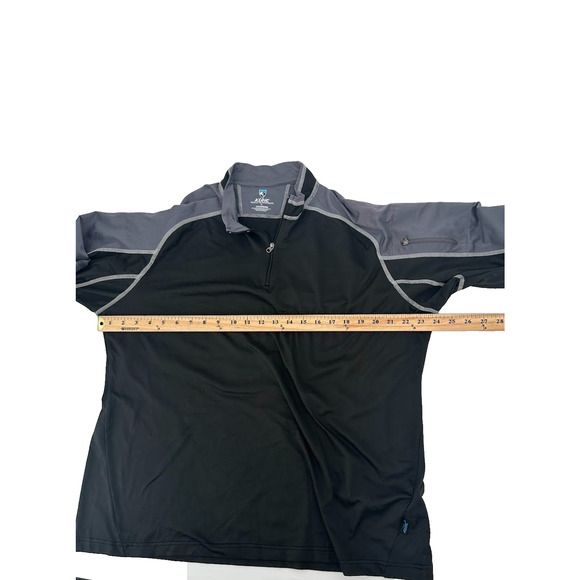 Kuhl Revel Sweater 1/4 Zip Black Gray Pullover Fleece Men's XL Jacket Hiking - Picture 5 of 6